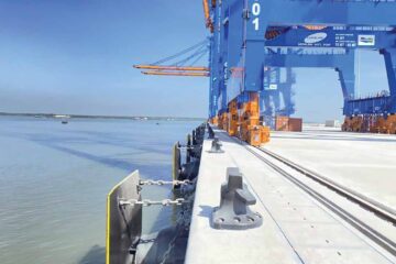 Vietnamese deep seaport, Gemalink, equipped with SFT cone fender systems and bollards  