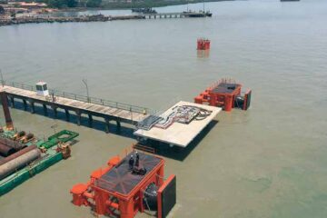 ShibataFenderTeam supplied Double Cone Fender Systems for Bandin Oil Terminal in Guinea-Bissau