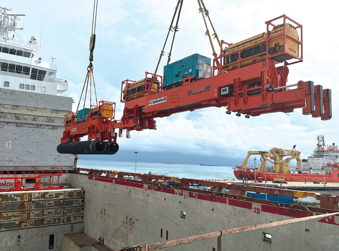 Verton’s SP30 rotational control stabilizer for spreader bars deployed on Woodside’s subsea pipe-laying project